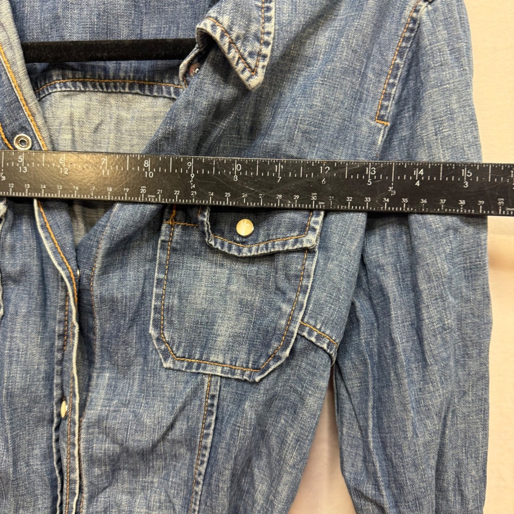Gap Womens Denim Shirtdress Blue Long Sleeve Button Front Belted Size 6 - Picture 2 of 8